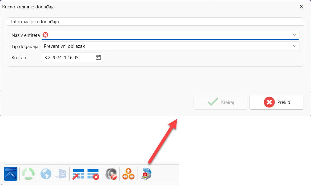 manual trigger event